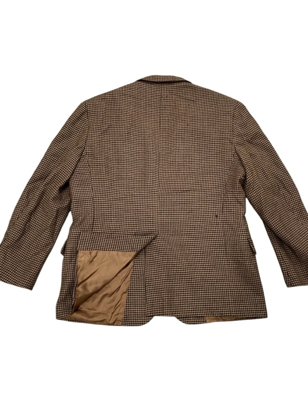 J.Crew Men’s Vintage Houndstooth Blazer Brown Wool Prep Sport Jacket XL